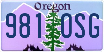 OR license plate 981OSG