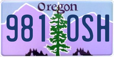OR license plate 981OSH