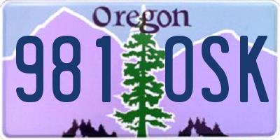 OR license plate 981OSK