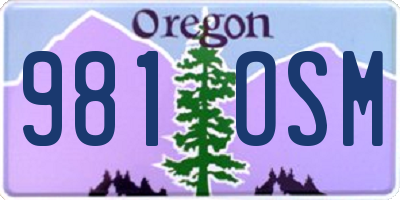 OR license plate 981OSM