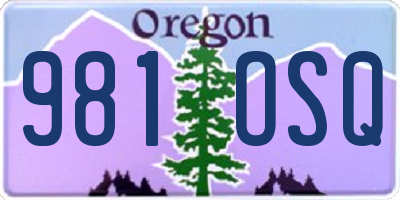 OR license plate 981OSQ