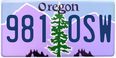 OR license plate 981OSW