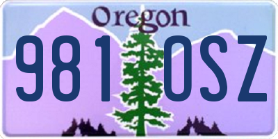 OR license plate 981OSZ