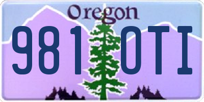 OR license plate 981OTI