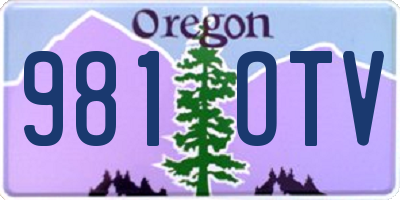 OR license plate 981OTV