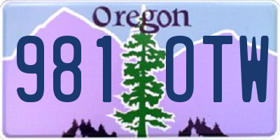 OR license plate 981OTW