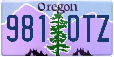 OR license plate 981OTZ