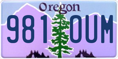 OR license plate 981OUM
