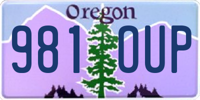 OR license plate 981OUP