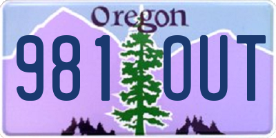 OR license plate 981OUT
