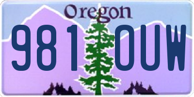 OR license plate 981OUW