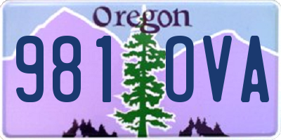 OR license plate 981OVA