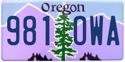 OR license plate 981OWA