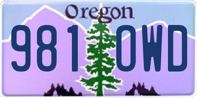 OR license plate 981OWD