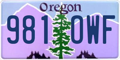 OR license plate 981OWF