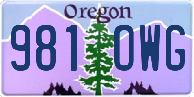 OR license plate 981OWG