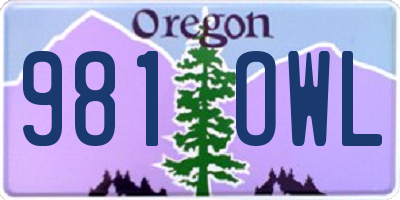 OR license plate 981OWL