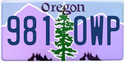 OR license plate 981OWP