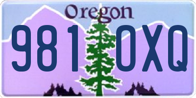OR license plate 981OXQ