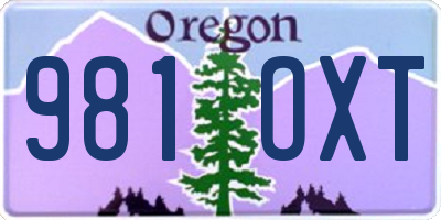 OR license plate 981OXT