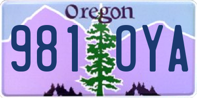 OR license plate 981OYA