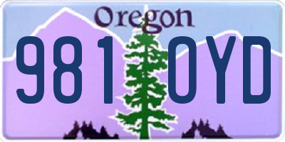 OR license plate 981OYD