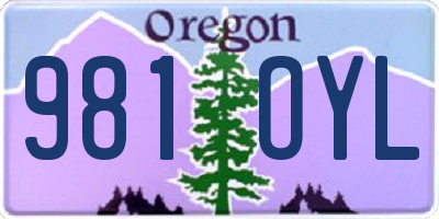 OR license plate 981OYL