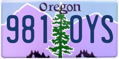 OR license plate 981OYS