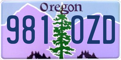 OR license plate 981OZD