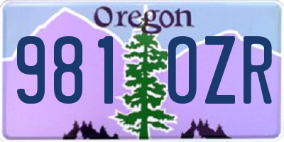 OR license plate 981OZR