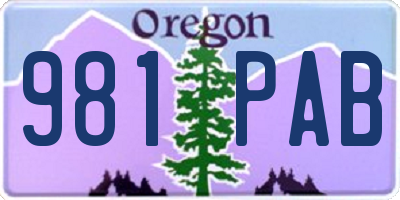 OR license plate 981PAB