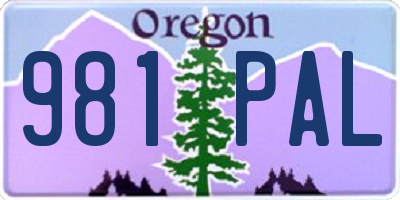 OR license plate 981PAL