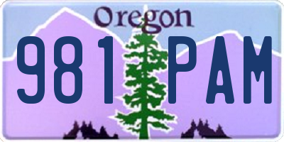 OR license plate 981PAM