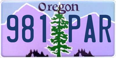 OR license plate 981PAR
