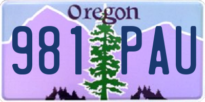 OR license plate 981PAU