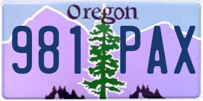 OR license plate 981PAX