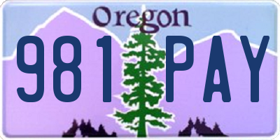OR license plate 981PAY