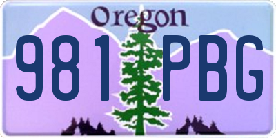 OR license plate 981PBG