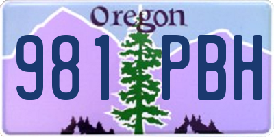 OR license plate 981PBH