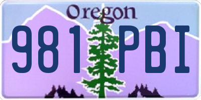 OR license plate 981PBI