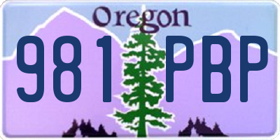 OR license plate 981PBP