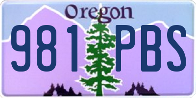 OR license plate 981PBS