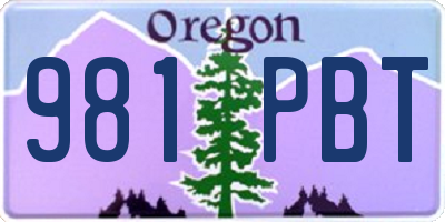 OR license plate 981PBT