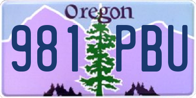 OR license plate 981PBU