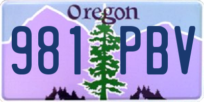 OR license plate 981PBV