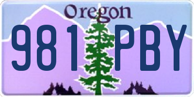 OR license plate 981PBY