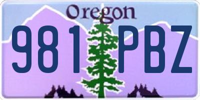 OR license plate 981PBZ