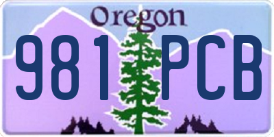 OR license plate 981PCB