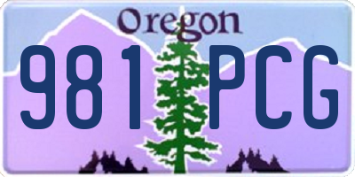 OR license plate 981PCG