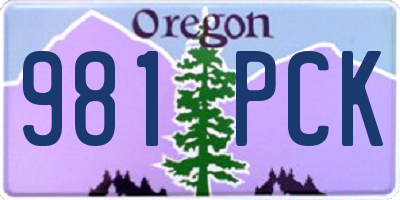 OR license plate 981PCK